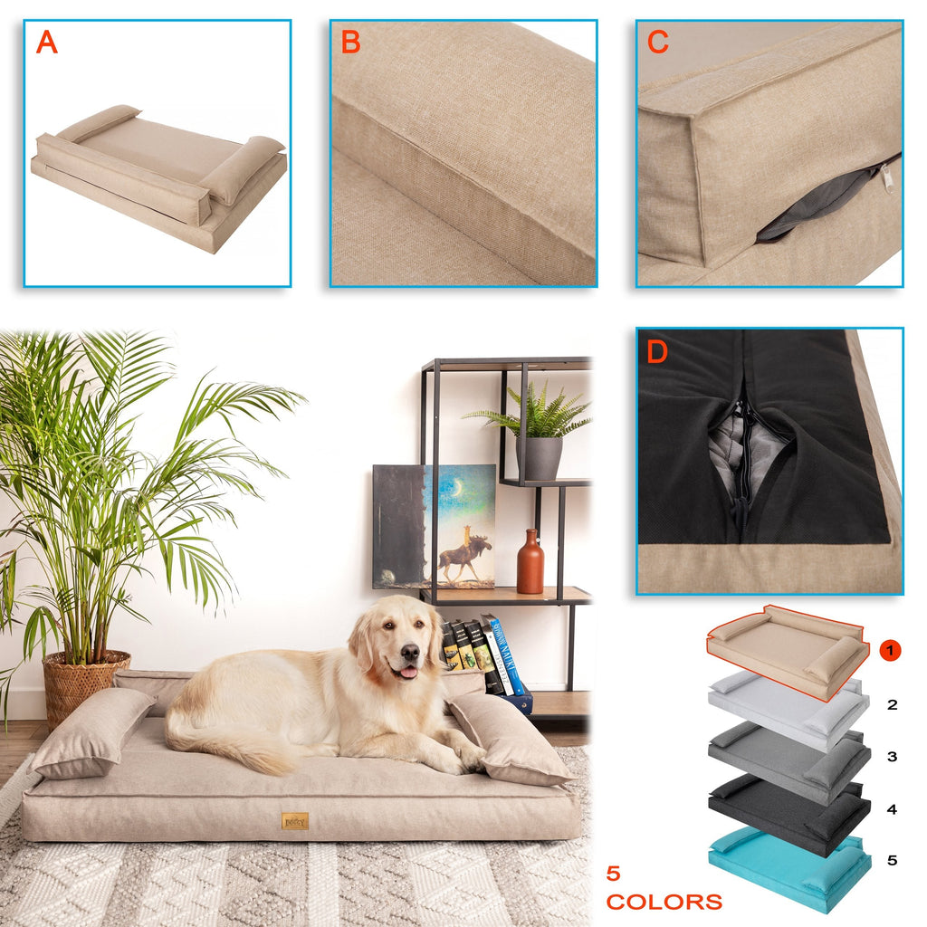 Winoo Dog Bed with Removable Cover – Beige XL